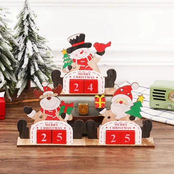 

Christmas Wooden Advent Calendar With Painted Blocks Countdown To Xmas Holiday Ornament Home Supplies