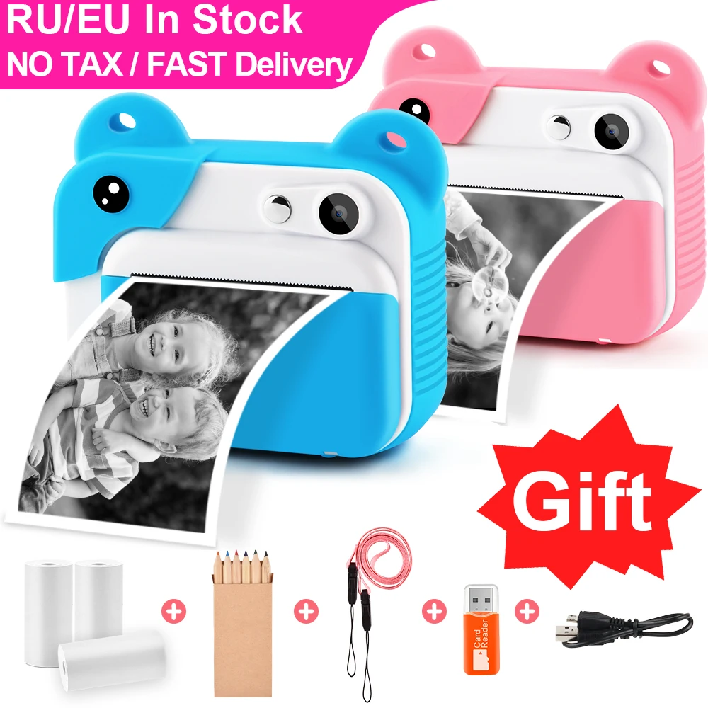 Prograce Child Instant Print Camera Kid Printing Camera Digital Children Camera Girl's Toy Video Camera Kids Camera Photo Print