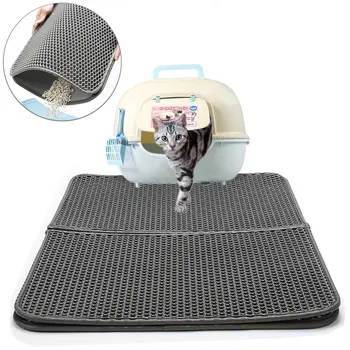 

Cat Litter Mat Double-Layer Cat Mat Litter Rug - Non Slip Box Mat - Easy Clean Litter Trapping Mat - Waterproof & Washable