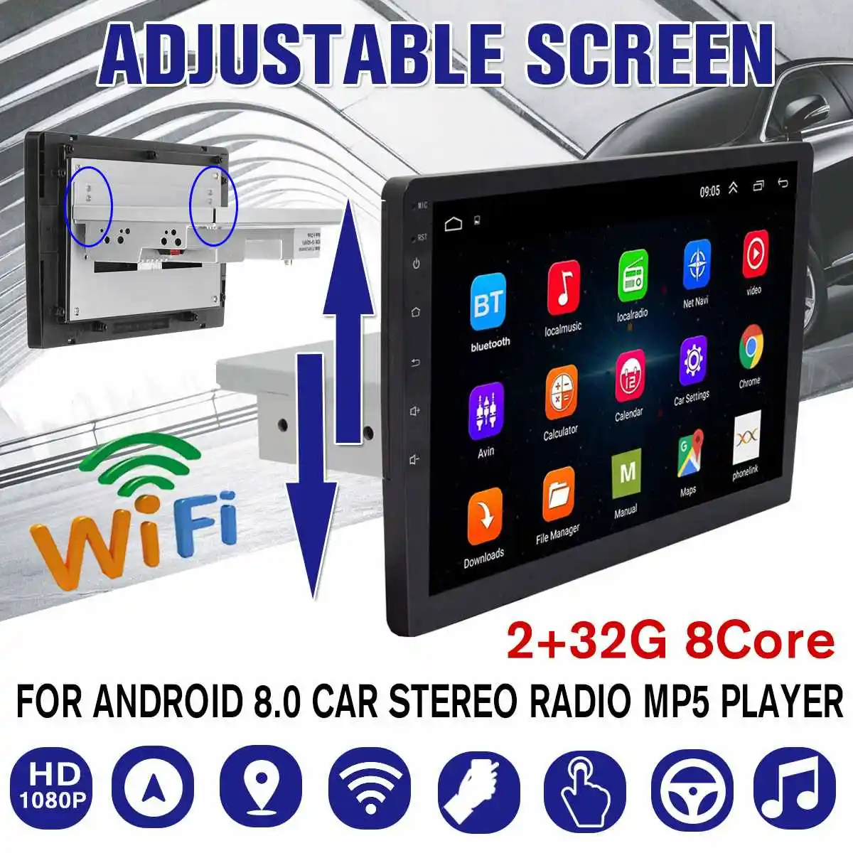 9 \/10,1\ 2 + 32G Android 8,0 автомобильный мультимедийный плеер 1Din радио с регулируемым экраном вверх вниз Wifi bluetooth gps Nav MP5 плеер 9 \/10,1\ 2 + 32G Android 8,0 автомобильный мультимедийный плеер 1Din радио с регулируемым экраном вверх вниз Wifi bluetooth gps Nav MP5 плеер