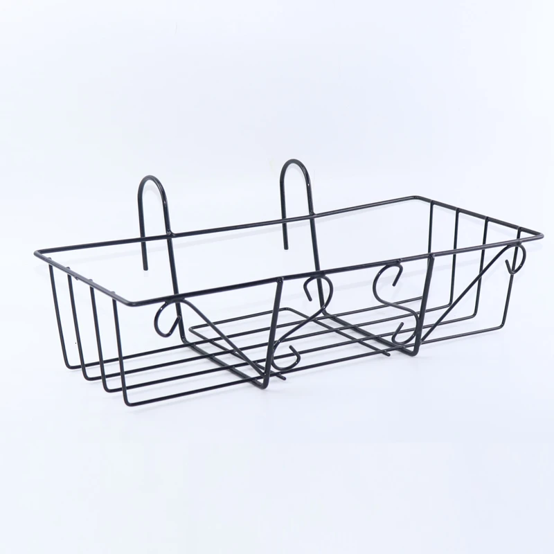

Iron Art Suspension Type Railing Flower Rack Rectangle Flowerpot Frame Balcony Grow Vegetables Flower Rack