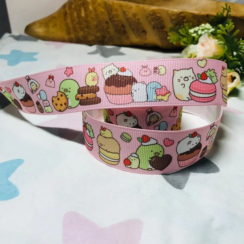 (25 мм) розовый низ мультфильм аниме уголок животных лента Подарочная коробка