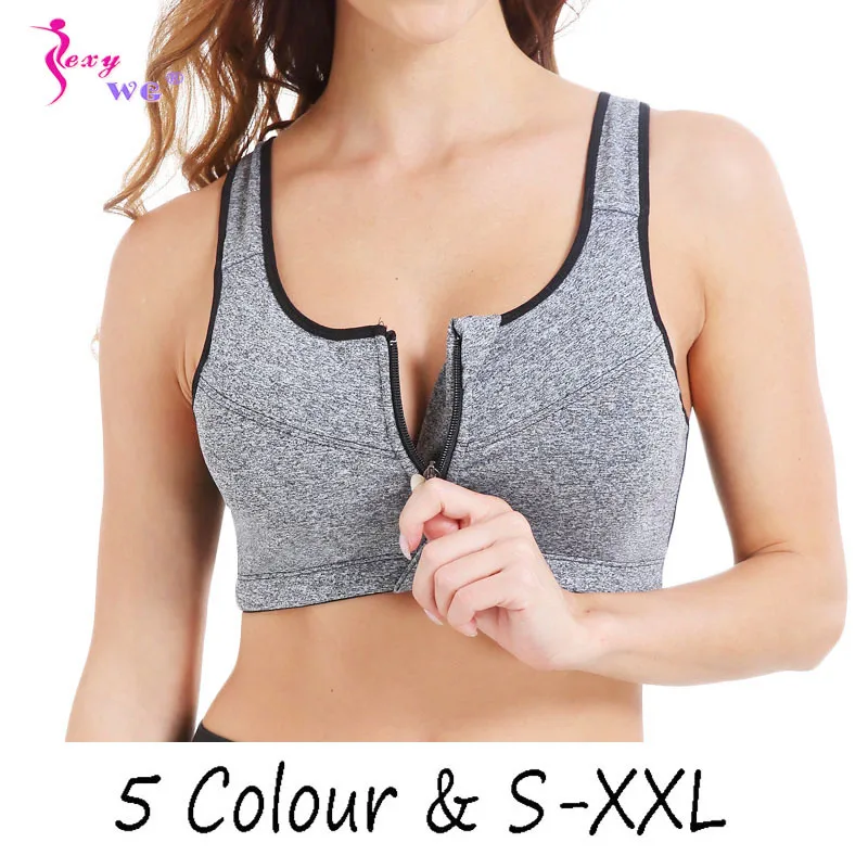 For Sale Underwear Vest Sports-Bras Fitness Gym Athletic Shockproof Push-Up Yoga Bh SEXYWG Zipper 32947076706