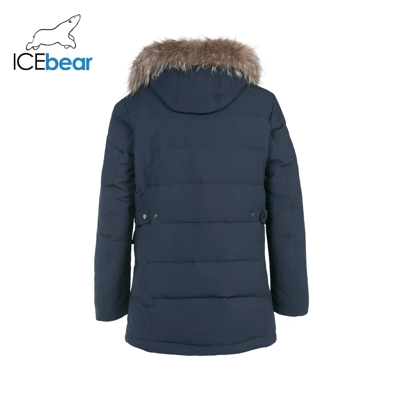 ICEbear 2019 Мужская зимняя портативная теплая куртка с капюшоном на 70% белом утином