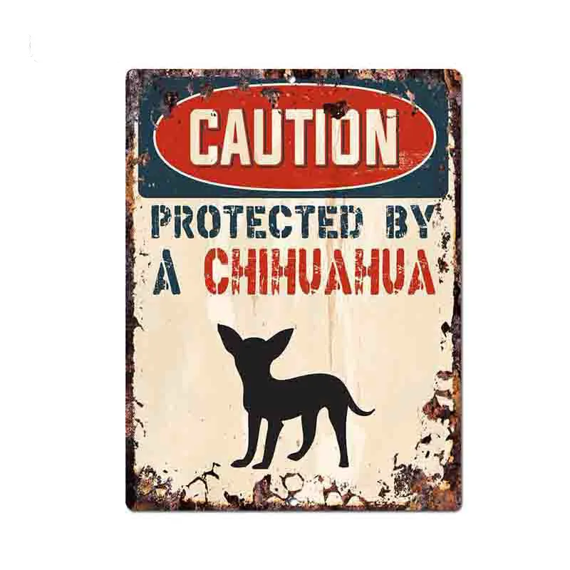 

Creative Caution Protected By Chihuahua Warning Funny Car Sticker Dog Pet Car Window Cover Scratches Waterproof Pvc 13cm X 10cm