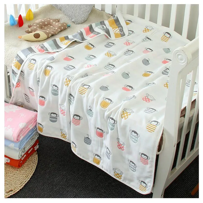 Children Baby Girls Blankets Swaddle Wrap 6 Layers pure Cotton for Kids Newborn 0-6 years infantil toddler bed bedding