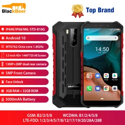 Ulefone Armor X5 5.5 Inch MT6762 Octa IP68 Rugged Waterproof Smartphone Android 10.0 Cellphone 3GB 32GB NFC 4G LTE Mobile Phone