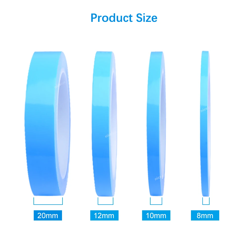25meter/Roll 8mm 10mm 12mm 20mm Width Transfer Tape Double Side Thermal Conductive Adhesive Tape for Chip PCB LED Strip Heatsink