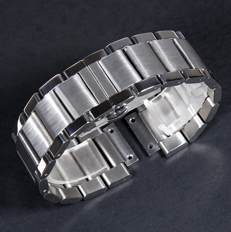 27*19 мм Высокое качество средний матовый полированный окруженный Нержавеющая сталь ремешок для часов Hublo t ремешок серебряный браслет на запястье