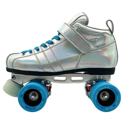 Pro High Speed Quad Skate Unisex Double Line Roller Skate Superfiber Cowhide Retro 4 Wheel Patines Skating Shoes