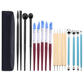 

19Pcs Polymer Clay Sculpting Tool Set Wood Models Art Projects Pottery Clay Tools Silica Gel Pen Tool Ceramic