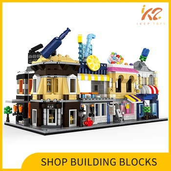 

Children 's DIY Fancy Toy Girl Boy Model Small Particle Inserted Building Blocks Mini Street View Series