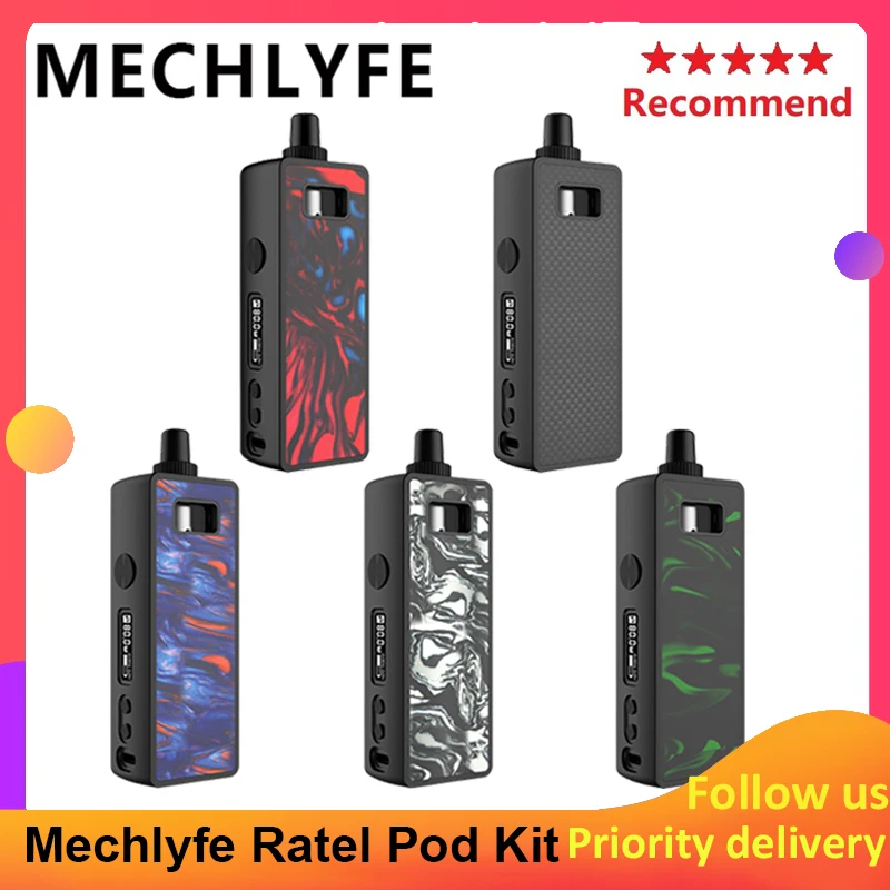 

Original Vape Pod kit MECHLYFE Ratel 80W TC Rebuildable Electronic Cigarette Kit 4ml rebuildable pod by 18650 Battery vs Pasito