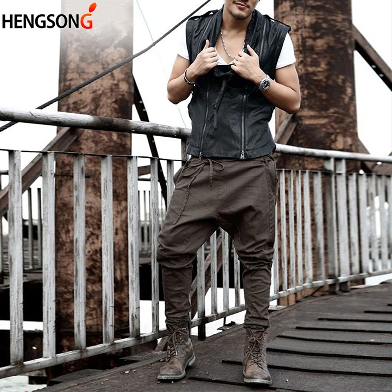    ĳ־   ư    Drawstring Sashes   New Casual Men Harem Pants