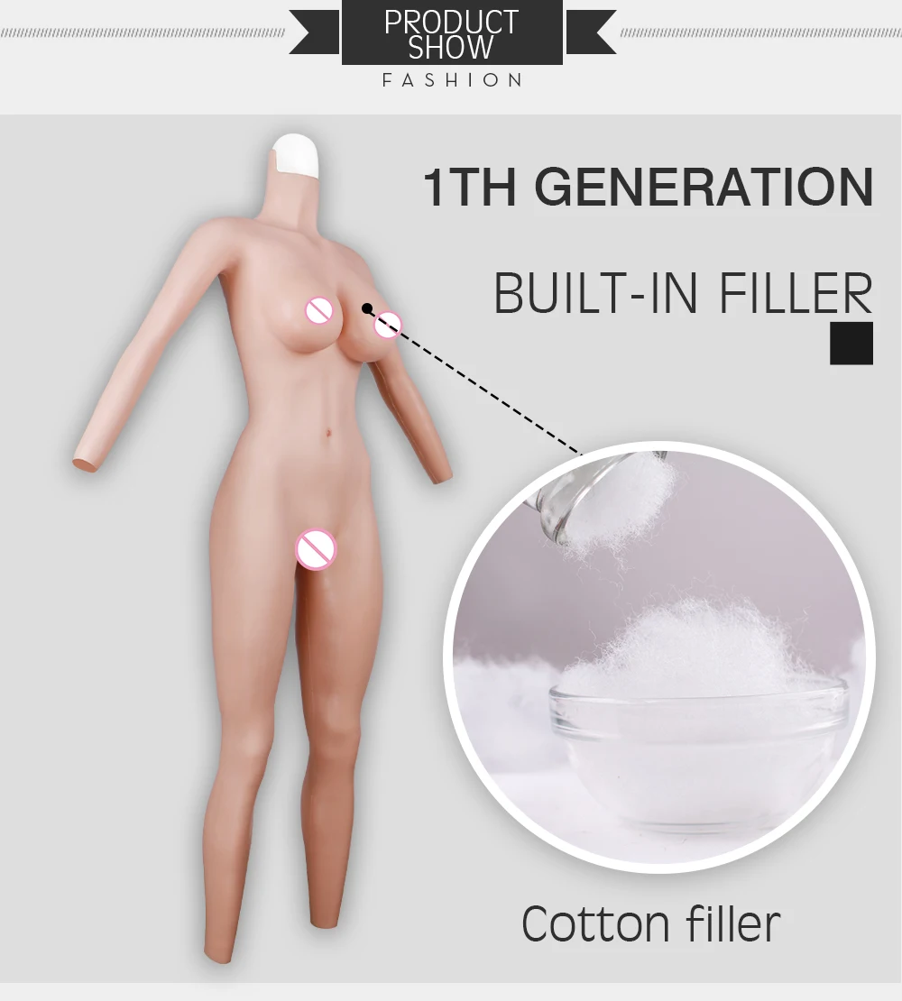 Eyung Realistic Full Body Silicone Bodysuit Crossdresser Drag Queen Costume Silicone Breast Forms Fake Boobs Zentai Suit (3)