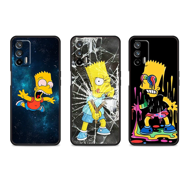 The Simpsons Happy Family For OPPO Realme GT Explorer Master Neo Flash Edition C21 C20 C15 C11 C3 Soft Black Phone Case
