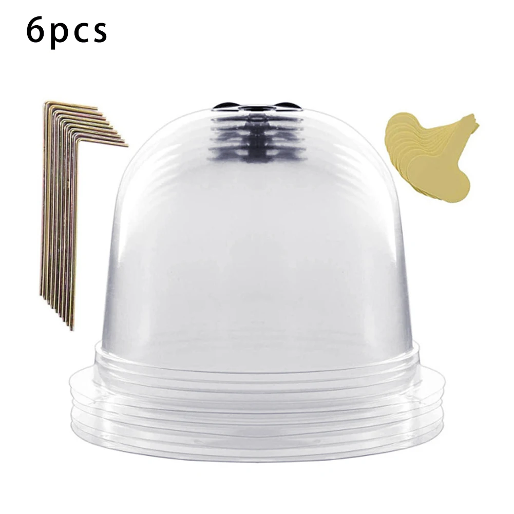 

6pcs 10" Cloche Dome Plant Cover GrowAway Reusable Plastic Greenhouse Garden Nursery Pots Covers Frost Guard Freeze Protection