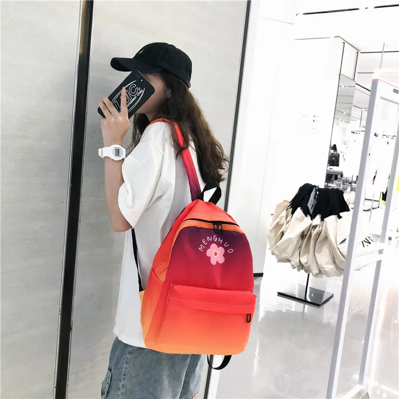 Menghuo/Новые красочные женские рюкзаки, градиентные школьные сумки для девочек-подростков, дорожная школьная сумка на плечо, рюкзак-мешок для книг