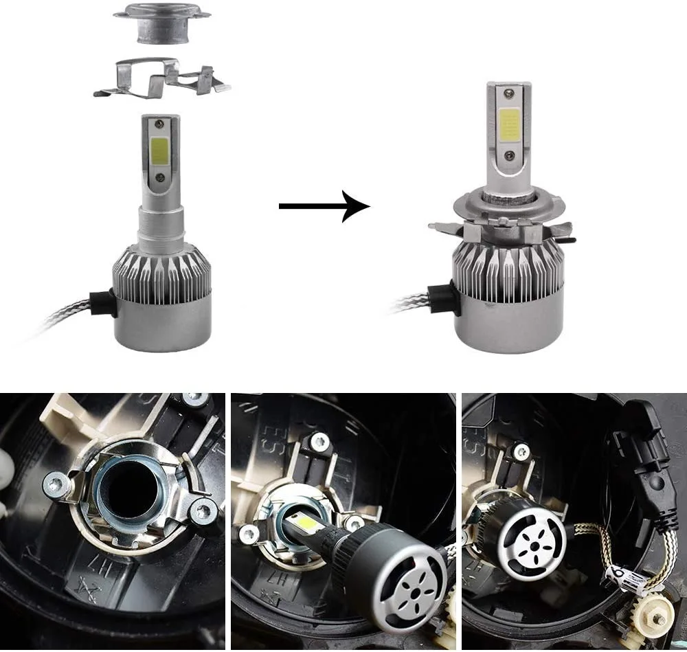 H7 LED Headlight Bulb Base Holder Adapter Socket Retainer 2Pcs For BMW/Audi/Bens/VW/Buick/Nissan Qashqai Carnival Headlamp deck headlight holder led lamp bulb base led headlight light holder led lamp bulb lamp holder light bulb socket socket connector plug adapter