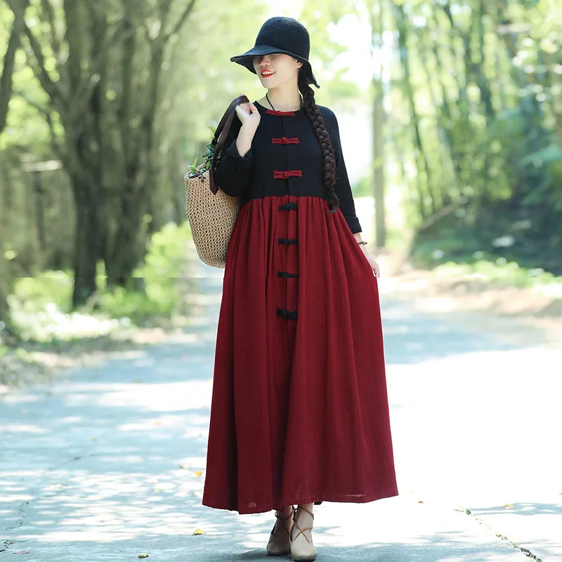 

2018 Autumn And Winter New Style Mid-length Dress Autumn And Winter Joint Contrast Color Double Purpose Loose-Fit Coat Women's