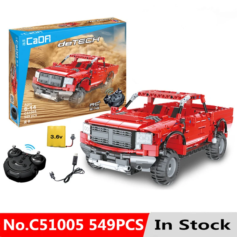 

Technic 549pcs Vehicles RC Remote Control Car SUV Building Blocks Bricks 2.4Ghz Electric Red Pickup Trucks Model Toys For Kids
