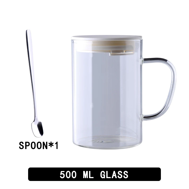 Clear glass Кружка для кофе, чашка для красного вина, шампанского, виски, пива, бокал для вина, креативный Пномпень с крышкой и ложкой, изолированный стакан - Цвет: Clear glass
