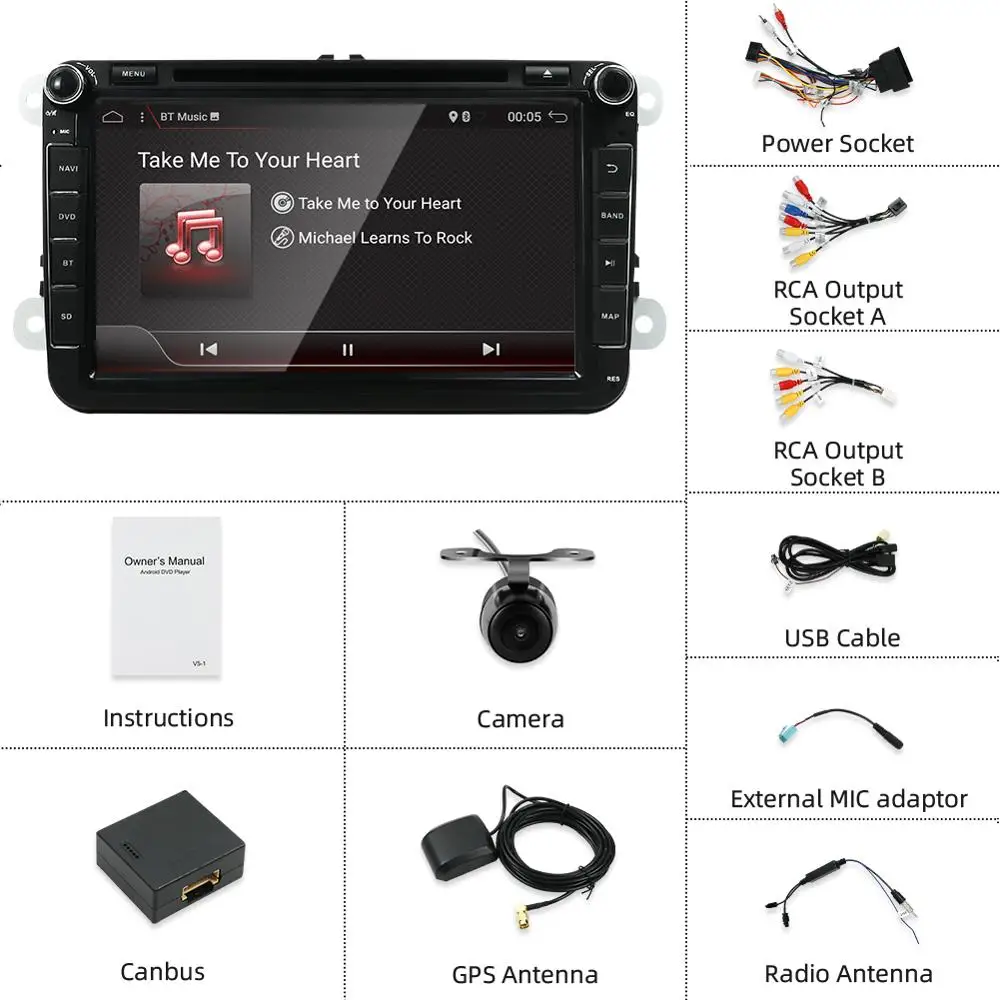 Автомобильный DVD радиоприемник Bosion Android 10 0 подходит для rns510 VW passat jetta polo