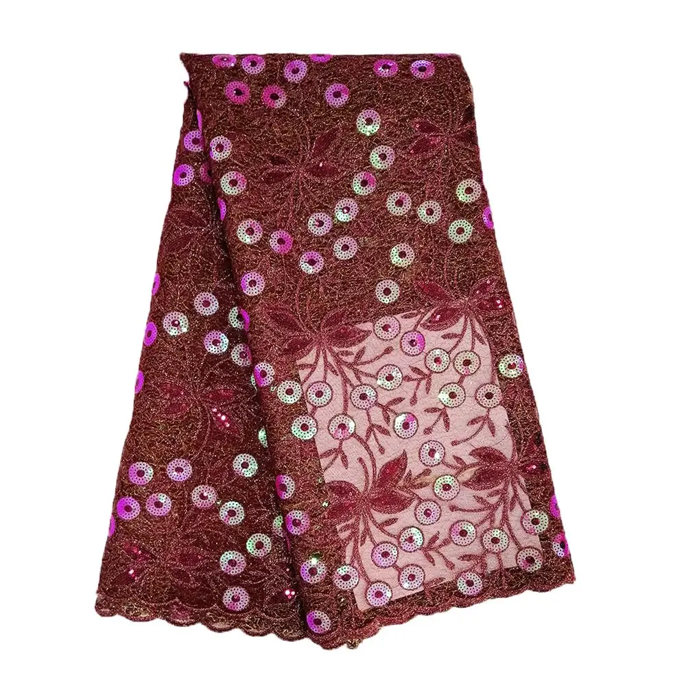 wine fushia lace fabric (4)