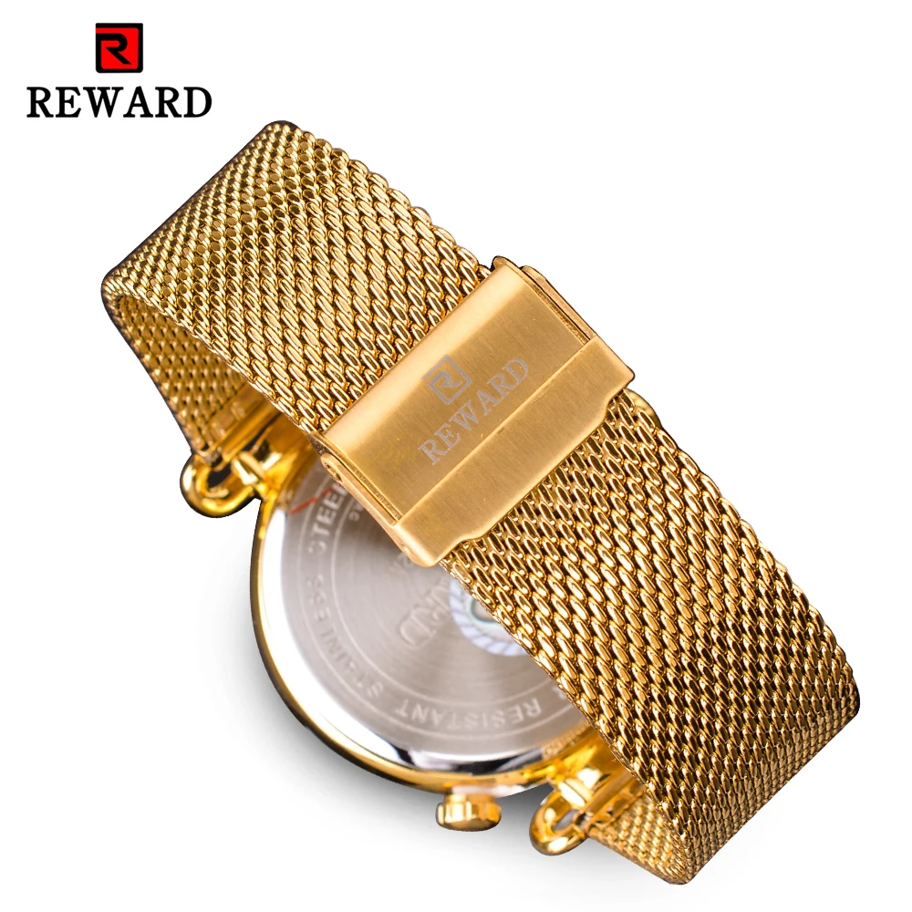 Men Watches 2020 Luxury Top Brand REWARD Gold Watch for Business Quartz Waterproof Wristwatch with Gift Box Montre Homme