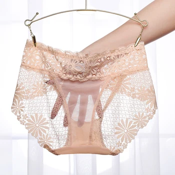 

lace panties female white collar middle waist sexy women underwear