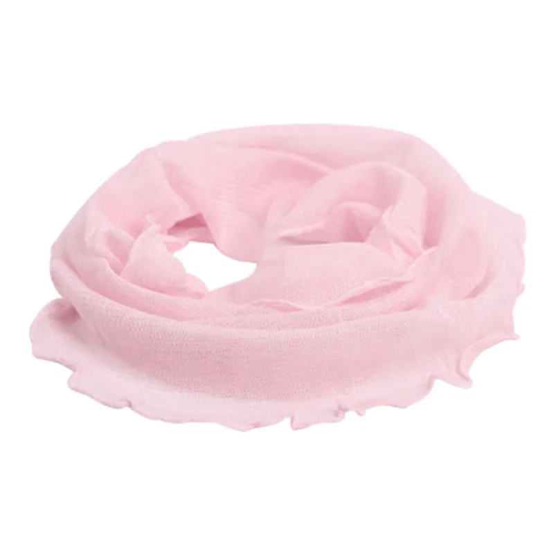 Fashion Female 100% Silk knit False Collar Sun Protection Pullover Summer Solid Color Double Ruffle Elastic Neck Guard Scarf P19