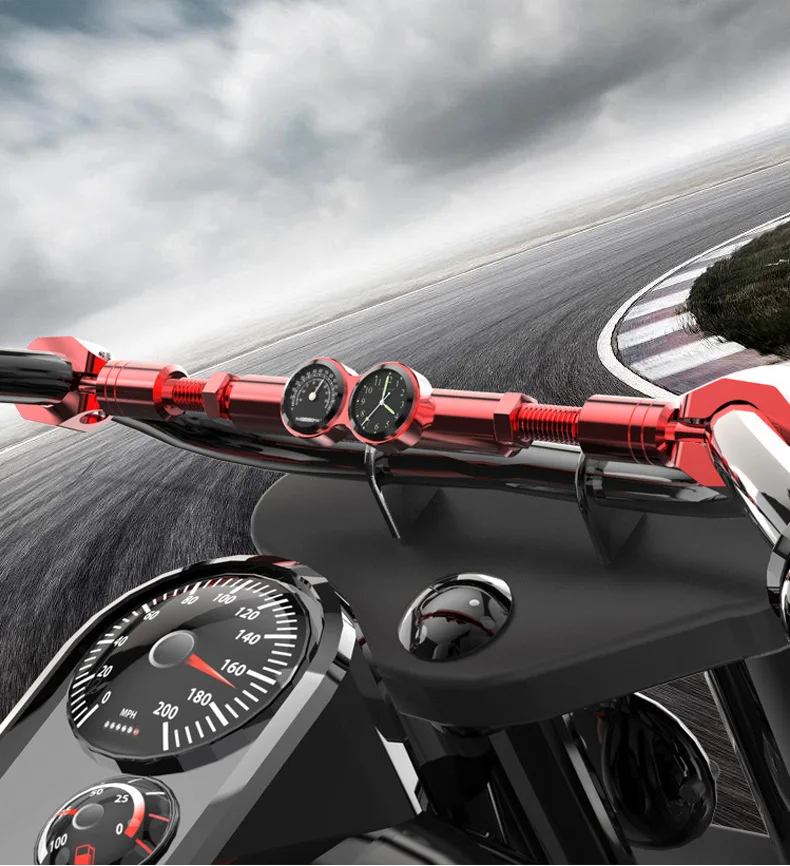 Новые Двойные часы Crossbar 7/" 22 мм ручка баланса мотоцикла с часами часы термометр вездеход CRF DTR велосипед