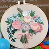 Holding Flowers Wedding Embroidery Kits Beginner Cross Stitch With Embroidery Hoops Embroidery Kits Ribbon Hand Craft Embroidery 1