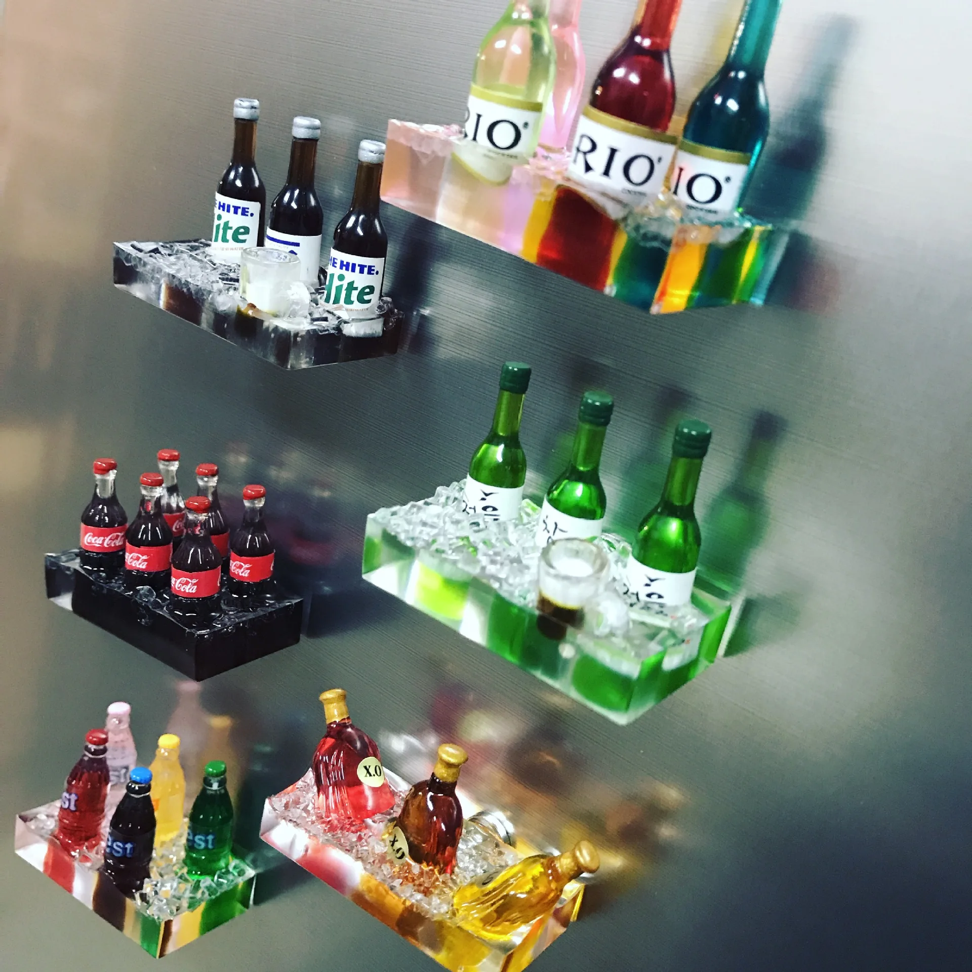 Drink Wine Bottle Cute Fridge Magnets Miniature Art Board Magnetic Home Decoration Wall Sticker Door Magnet Gifts Decor | Дом и сад