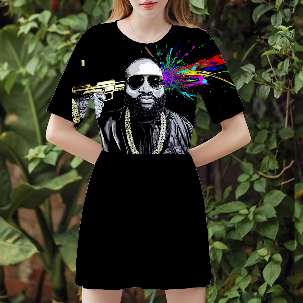 Платье Rick Ross, сексуальный костюм, горячее платье с коротким рукавом, высокое качество, повседневное для женщин, уличная летняя одежда Rick Ross, Повседневное платье