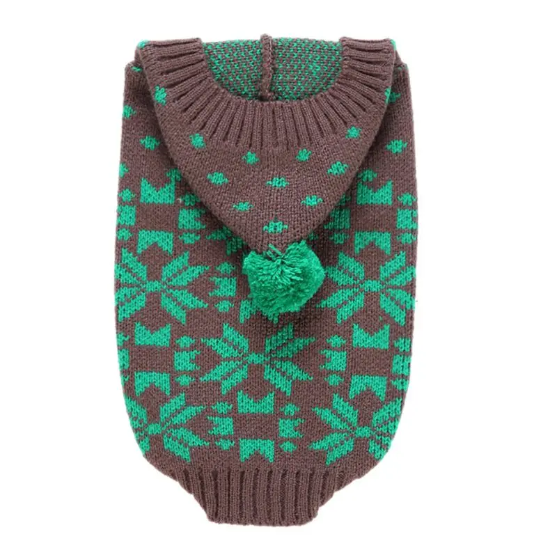 Зеленый Рождественская Одежда для собак, осенне-зимняя Одежда для питомцев, толстовки, пальто, свитера для питомцев, зимний, теплый, толстое пальто - Цвет: Зеленый