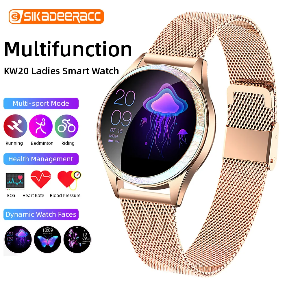 Физиологические напоминания Смарт часы женский браслет IP68 цветной экран простой