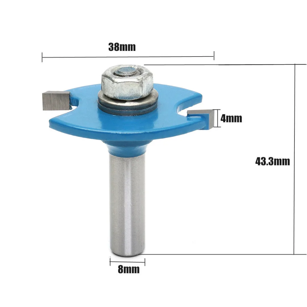DWZ 8mm ''T'' Type Shank Biscuit Cutter Joint Slot Slotting Woodwork Router Bit Tool