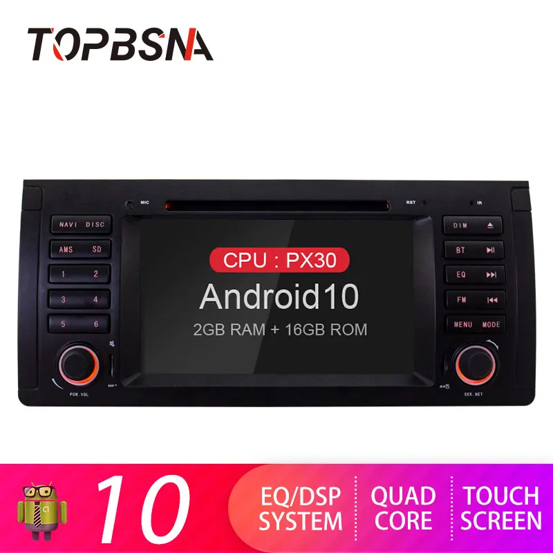 TOPBSNA Android 10 автомобиль радио плеер для BMW X5 E53 M5 5 Sesies E39 GPS навигации мультимедиа 1 Din