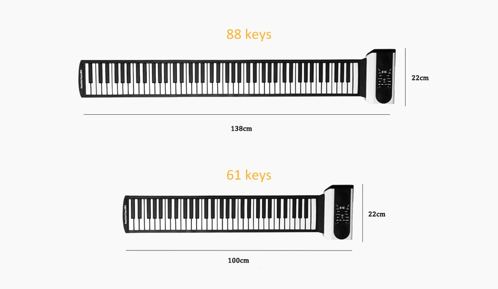 Xiaomi Youpin Vvave 61/81 KeysSound Floating Hand Roll Portable Roll-Up Electronic Piano 128 Rhythm 140 Sound