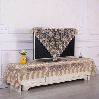

Europe luxury embroidered tablecloth table dining table cover table cloth Lace flower fabric TV cabinet bedside table towel 1536