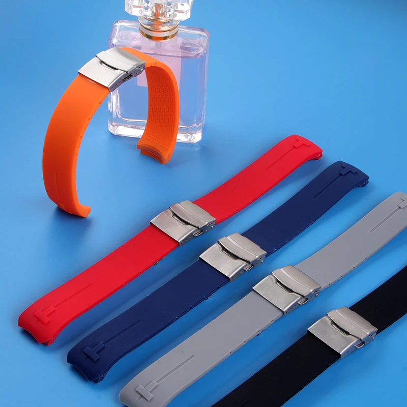 Силиконовый ремешок для часов Tissot T013 T047 T081 T33 20 мм 21 каучуковый водонепроницаемый