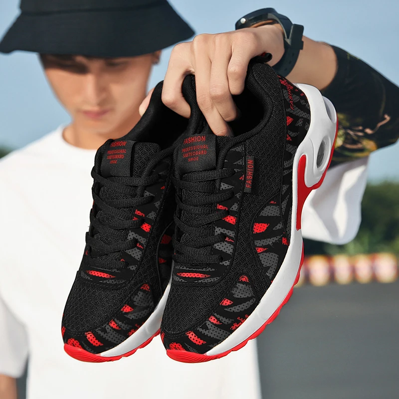 Half Air Sole Спортивная обувь для мужчин амортизирующая Мужская s удобная спортивная обувь кроссовки Flywire Осенняя спортивная обувь размер 38-45