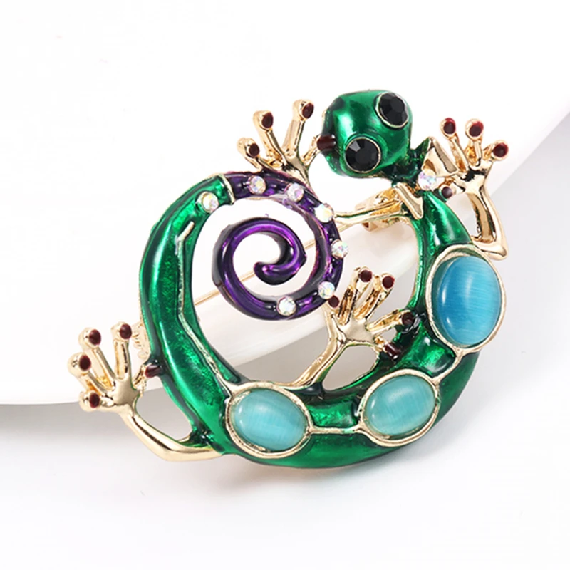 

Fashion Enamel Snake Brooches For Women 2019 Rhinestone Lizard Gecko Brooch Pins Animal Jewelry Dropshipping