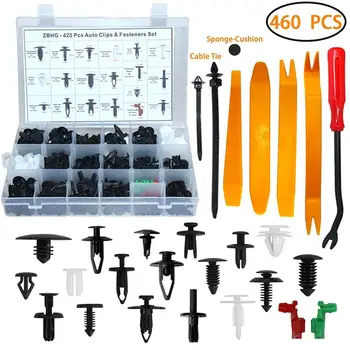 

460PCS Plastic Rivets Trim Assortment Kit Screwdriver Tool Retainers Fasteners Trim Moulding Clip Expansion Screws Kit Removal
