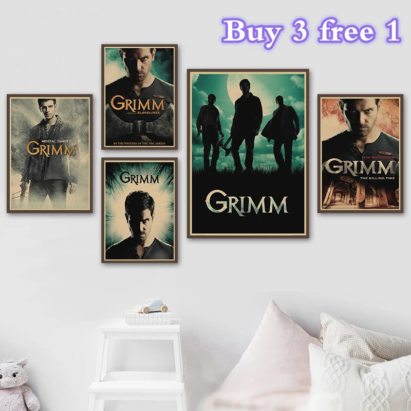 Classic movie Grimm Kraft Paper Poster Clear Image Wall Stickers Home Decoration home art Brand | Дом и сад