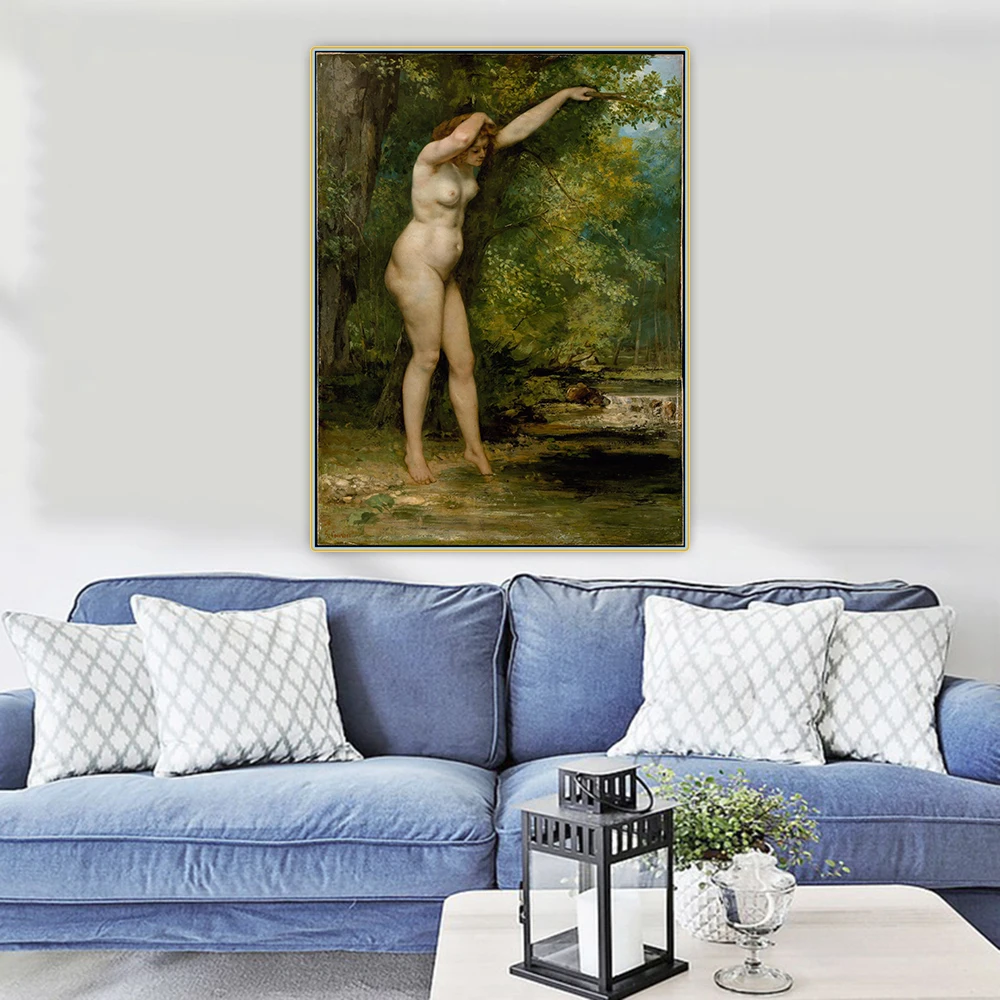 

Citon Gustave Courbet 》 The Young Bather 》 Художественная масляная живопись, художественное изображение, фоновая декорация для стен, украшение для дома и го...