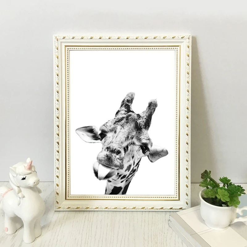 Animal Photography Giraffe Canvas Painting Kids Room Decor