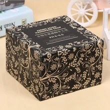 Мини перерабатываемая черная биоразлагаемая крафт-бумага ручной работы цветочное Мыло подарочная упаковочная коробка- PX1086