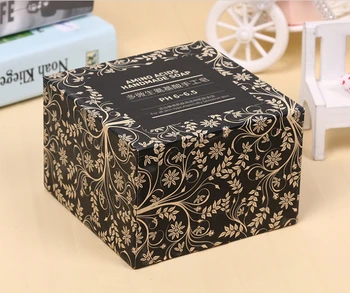 

Mini Recycle Black Biodegradable Custom Kraft Paper Handmade Flower Soap Gift Packaging Box ---PX1086